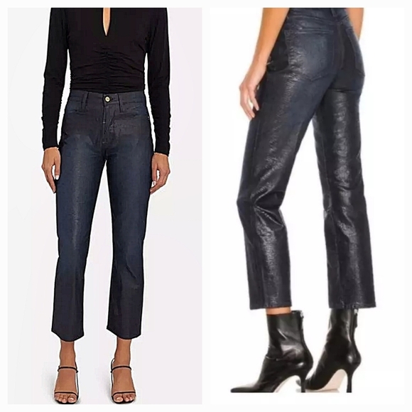 FrameLe High Straight-Leg Lizard Coated Jeans - Picture 5 of 5